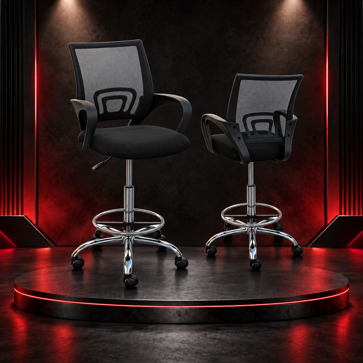 Receptionist Office High Chair – Ergonomic Mesh Back – Adjustable Height – "ch411-4 "