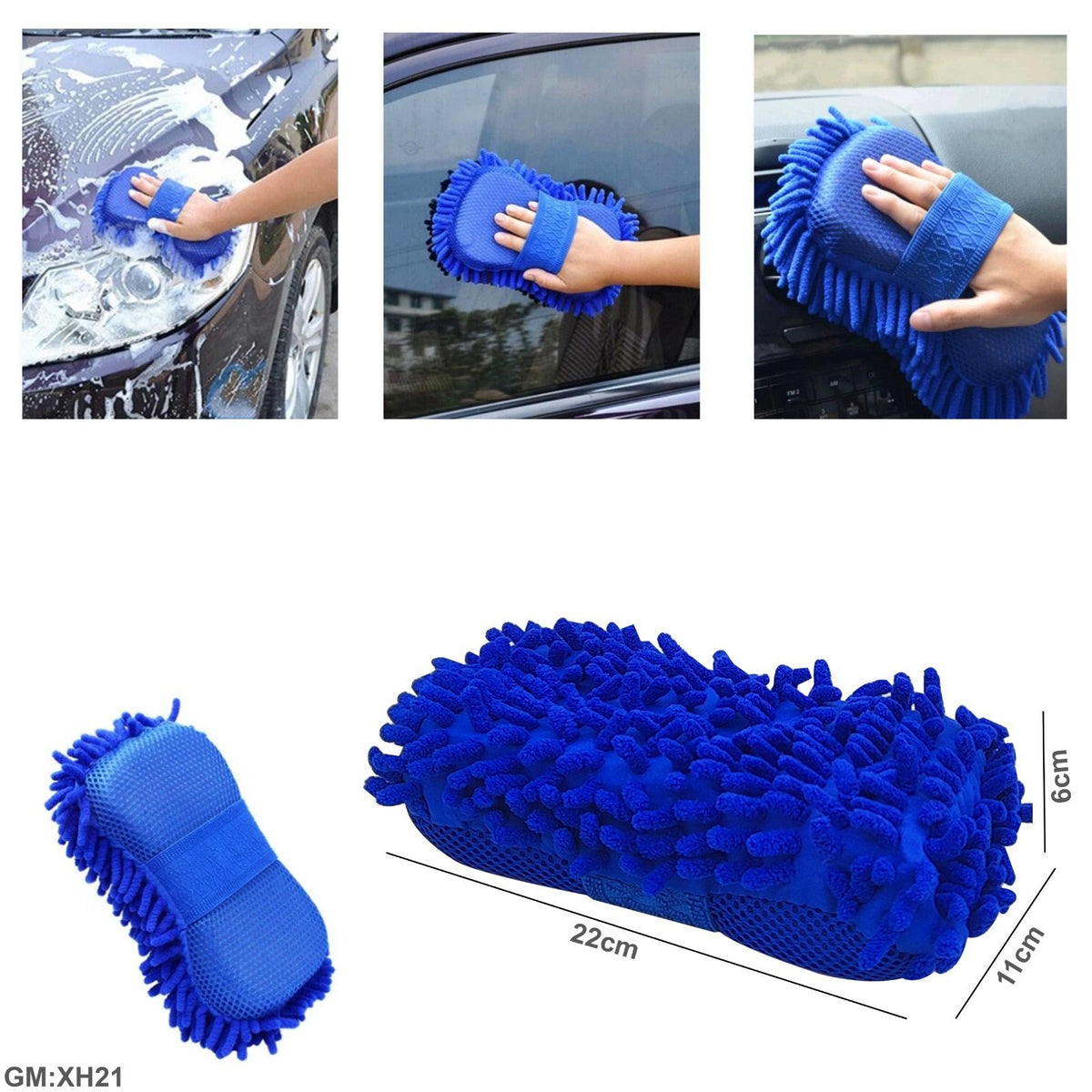 Wet & Dry Cleaning Sponge Hand Gloves for Car  "xh21"