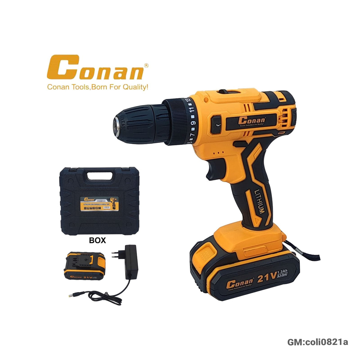 LITHIUM-ION CORDLESS DRILL 21V "coli0821a"