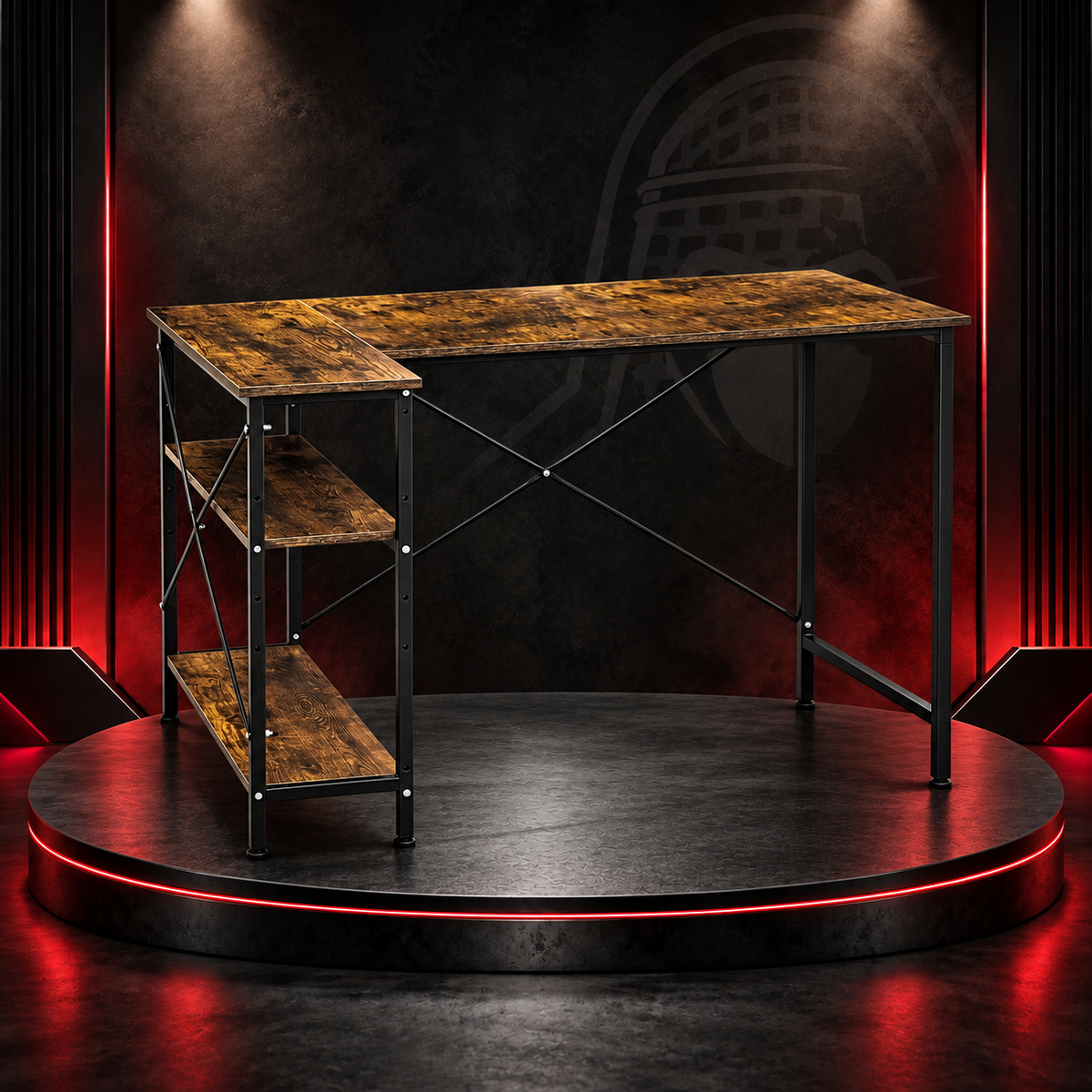 Modern L-Shaped Wooden Computer Desk with Bookshelf | Study & Office Workstation "562-18"