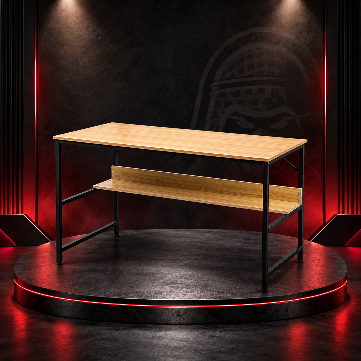 Modern Minimalist Wooden Computer Desk with Storage Shelf"562-15"
